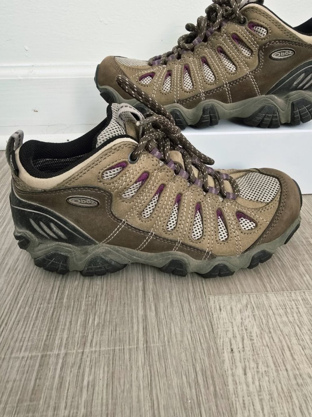 Oboz Sawtooth Low B-Dry Hiking Shoes 7.5 Womens Waterproof Outdoor Brown Slate - Picture 2 of 12